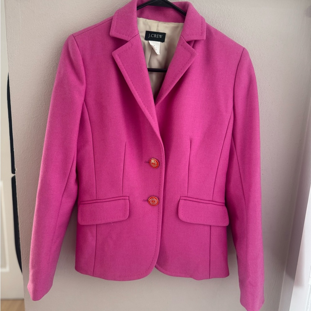 J. Crew Wool Pink Women's Blazer (size 4)